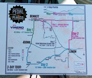 2018 route map for Pedal the Plains